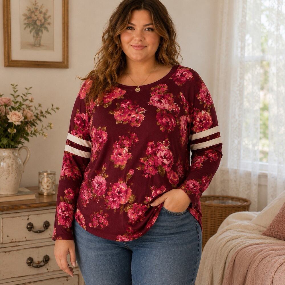 Floral Rose Top Womens XXXL Romantic Cottagecore Soft Girl Fairycore Coquette